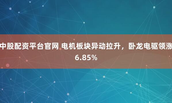 中股配资平台官网 电机板块异动拉升，卧龙电驱领涨6.85%