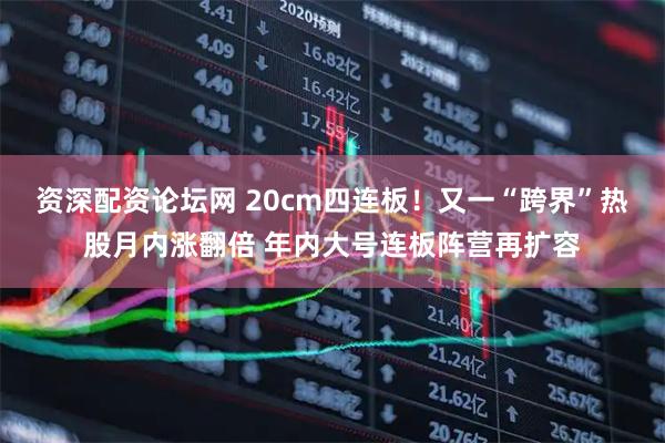 资深配资论坛网 20cm四连板！又一“跨界”热股月内涨翻倍 年内大号连板阵营再扩容